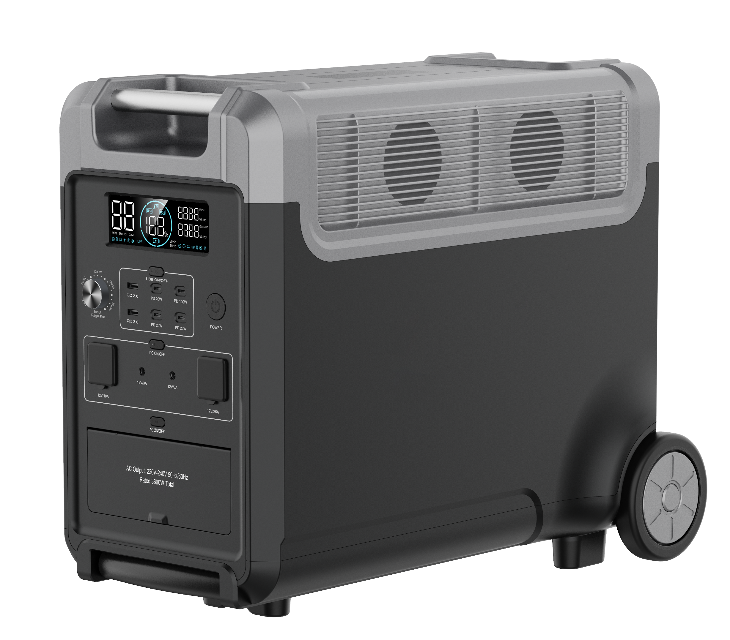 Portable Power Station with MPPT Solar Charging Input & Integrated UPS/EPS