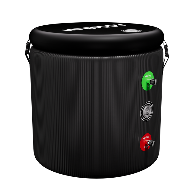 Round 100 GAL Ice Bath Tub with Cover for Outdoor