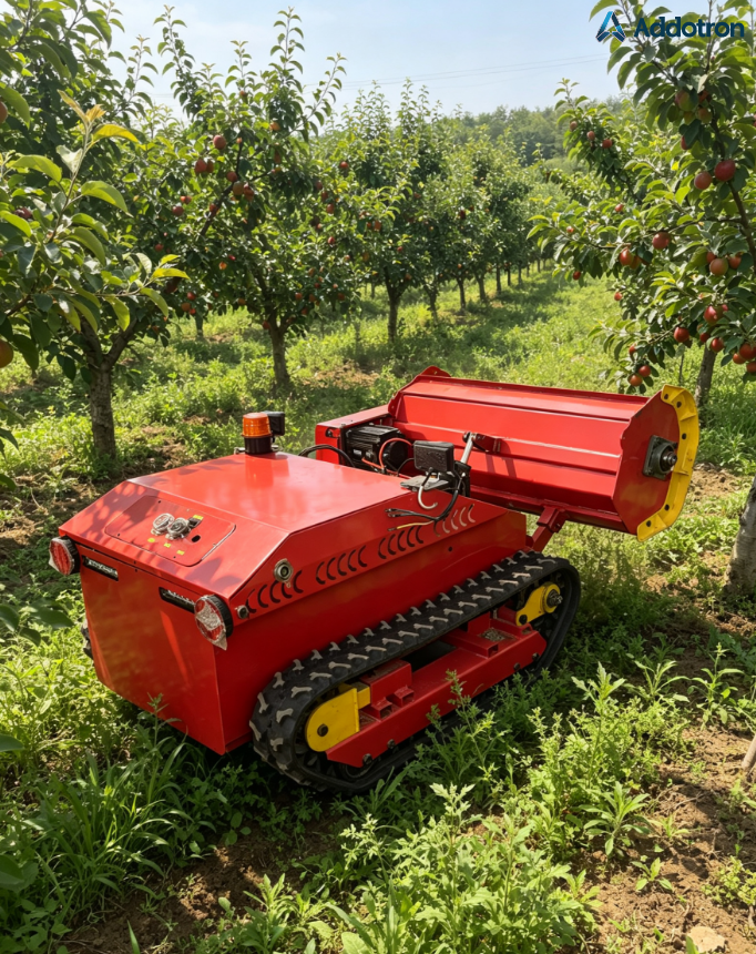 60V All-Terrain Remote Control Crawler Mower | Slope-Capable (45°) Electric Lawn Cutter for Orchards & Embankments